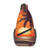 Dwrepo Sling Bag for Women Men Crossbody Bag Sunset Beach Palm Tree Chest Bag Hiking Daypack Fanny Pack Sling Backpack, Black view 1
