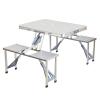 Folding Camping Table Portable Aluminum Folding Table, Integrated Portable Table and Chairs with Carry Handle for Outdoor Indoor Hiking Camp BBQ Beach view 1