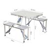 Folding Camping Table Portable Aluminum Folding Table, Integrated Portable Table and Chairs with Carry Handle for Outdoor Indoor Hiking Camp BBQ Beach view 3