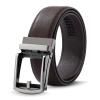 AWAYTR Boys Ratchet Belt for Kids - Black and Brown Leather Belts for Dress Pants Uniform Jeans (80cm,Gunmetal-Coffee) view 1