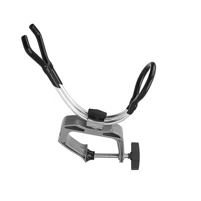 SagaSave Fishing Rod Holder with Adjustable Large Clamp Aluminum Alloy 360 Degree Rotatable Fishing Rod Rack for Pontoon Boats Bank Mount on Horizontal or Vertical Side