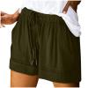Shorts for Women 2024 Casual Drawstring Summer Shorts with Pockets Plus Size Bermuda Shorts Trendy Beach Shorts Army Green view 1