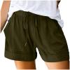 Shorts for Women 2024 Casual Drawstring Summer Shorts with Pockets Plus Size Bermuda Shorts Trendy Beach Shorts Army Green view 4