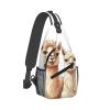 Dwrepo Sling Bag for Women Men Crossbody Bag Drawing Alpaca Chest Bag Hiking Daypack Fanny Pack Sling Backpack view 2