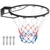 PQGKOBR Basketball Rim,18 inch Basketball Rim Replacement with All-Weather Net,Wall Door Mounted Basketball Hoop,Indoor Outdoor Hanging Basketball Rim Goal Outside view 1