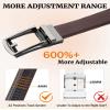 AWAYTR Boys Ratchet Belt for Kids - Black and Brown Leather Belts for Dress Pants Uniform Jeans (90cm,Gunmetal-Coffee) view 2