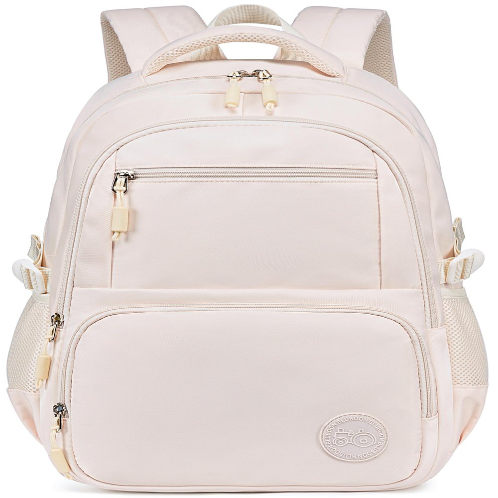 Bluboon Backpacks for School Girls Backpack Kids Bookbag Cute Backpack 8-12 School Supplies (Beige)