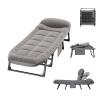 Portable Folding Bed with Mattress, Corduroy Good Load-Bearing Thickened Metal Fittings, Fold Out Bed, for Camping Tent Office Outdoor(190 * 66CM) view 1