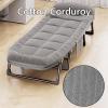 Portable Folding Bed with Mattress, Corduroy Good Load-Bearing Thickened Metal Fittings, Fold Out Bed, for Camping Tent Office Outdoor(190 * 66CM) view 2