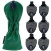 Gbourly Embroidery Pattern Suit Golf Club Hybrid Head Cover Thick PU Leather and Soft Lining Clubs Headcovers, Green view 2