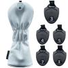 Gbourly Embroidery Pattern Suit Golf Club 3 5 Fairway Wood Head Cover Thick PU Leather and Soft Lining Clubs Headcovers, White view 2