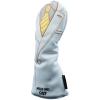 Gbourly Embroidery Pattern Suit Golf Club 3 5 Fairway Wood Head Cover Thick PU Leather and Soft Lining Clubs Headcovers, White view 3