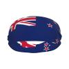 YQxwJL New Zealand Flag Print Headband for Men and Women - Stylish Unisex Sweatband - for Tennis Working Out Sports, Black view 2