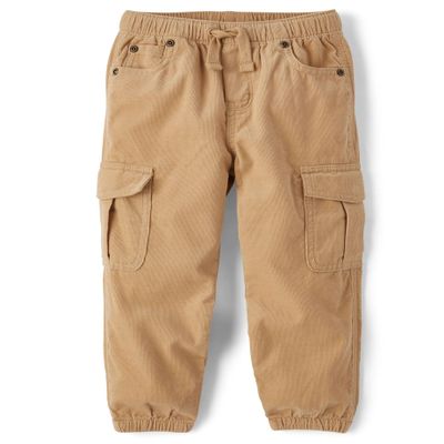 Gymboree,and Toddler Woven Pull on Cargo Jogger Pants,Tan,18-24 Months