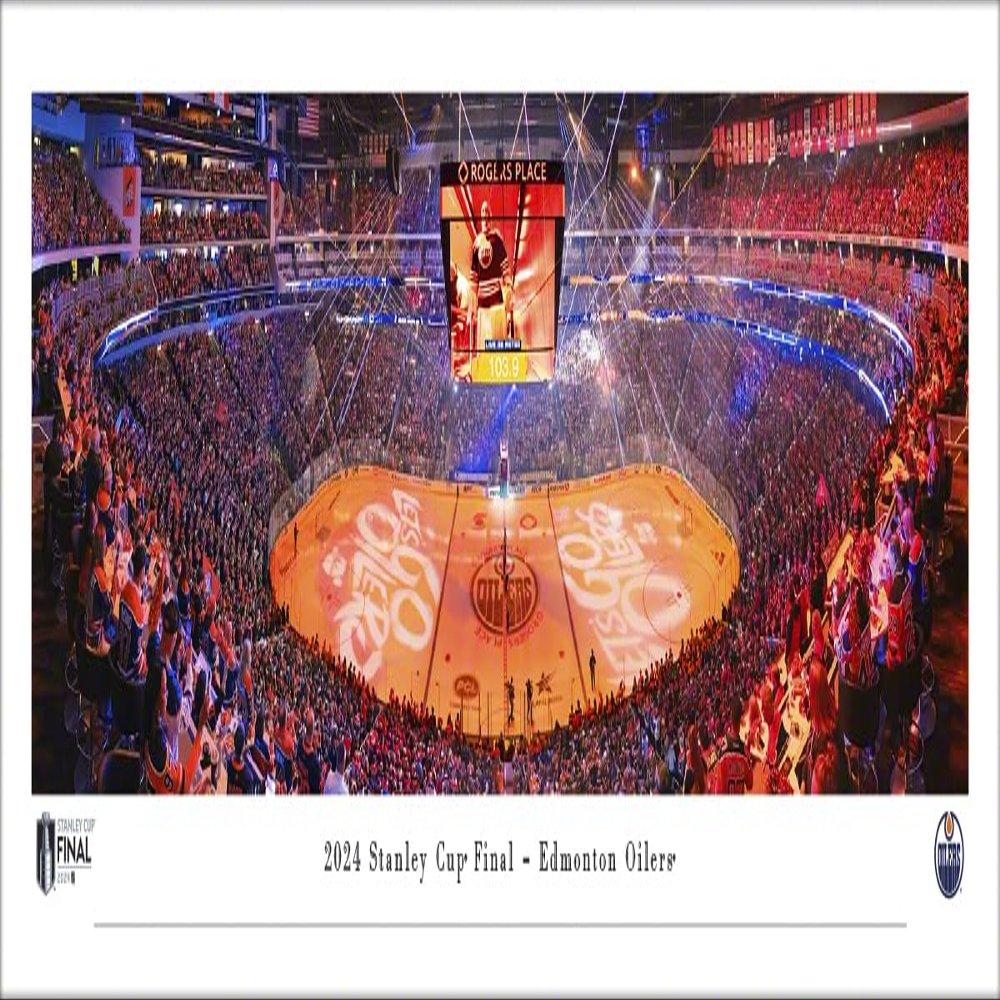 2024 NHL Stanley Cup Final, Edmonton Oilers - Unframed Poster by Blakeway Panoramas (40"W x 13.5"H)