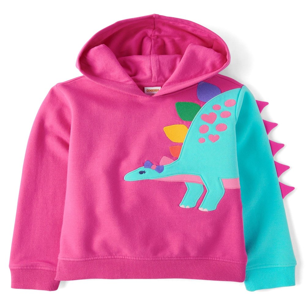 Gymboree,and Toddler Pullover Hoodie,Pink Stegosaurus,2T