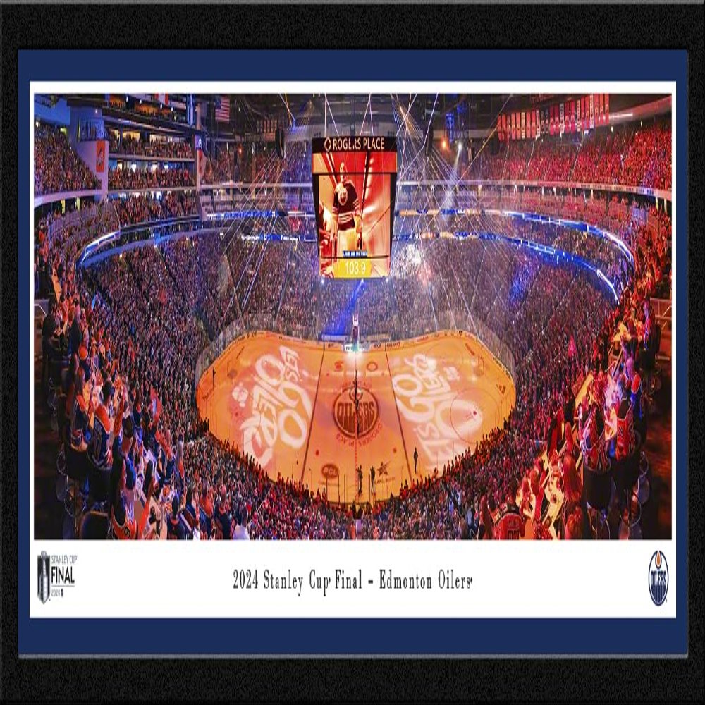 2024 NHL Stanley Cup Final, Edmonton Oilers - Single Mat, Select Framed Picture by Blakeway Panoramas (41.5"W x 15.5"H)