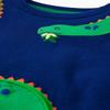 Gymboree,and Toddler Embroidered Graphic Long Sleeve Layered T-Shirts,Blue Striped Dino,18-24 Months view 2