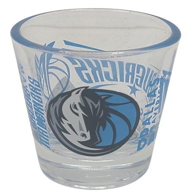 Logo Brands NBA Spirit 2oz Shot Glass, Full 360 Wrap Design (Dallas Mavericks)