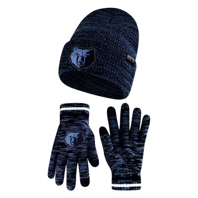 Ultra Game NBA Official Men's Super Soft Winter Beanie Knit Hat with Extra Warm Touch Screen Gloves, Memphis Grizzlies, Team Color, 1SIZE