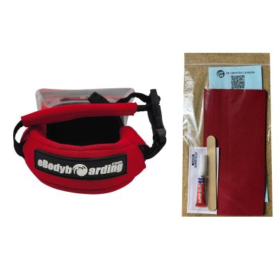 eBodyboarding Heel Pad+Fin Cinch Combo Pack-Red