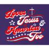 5X-Large Purple Mens Distressed Loves Jesus & America Too USA July 4th T-Shirt view 4