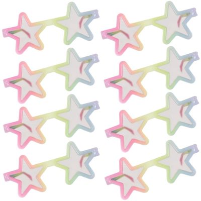 Amscan Multicolor Star-Shaped Luminous Glasses - 5" x 5" x 2" (Pack of 8), Fun Party Accessory for Special Occasions & Celebrations