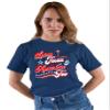 5X-Large Navy Blue Mens Distressed Loves Jesus & America Too USA July 4th T-Shirt view 3