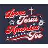 5X-Large Navy Blue Mens Distressed Loves Jesus & America Too USA July 4th T-Shirt view 4