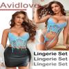 Avidlove Lingerie Sets for Women Sexy 4 Piece Garter Lace Corset and Panty view 4