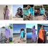 CHIMARIVA Hooded Beach Poncho, Handmade Personalized Turkish Cover Up, Customizable Unisex Surf Hoodie, Hooded Bath Towel for Adults, Quick Dry Cotton, Lightweight, Sand Proof Beachwear (Lime Green) view 3