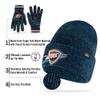 Ultra Game Youth NBA Official Super Soft Winter Beanie Knit Hat with Extra Warm Touch Screen Gloves, Oklahoma City Thunder, Team Color, 1 Size view 4