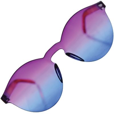 Amscan Rainbow Colored Frameless Round Glasses for Adults (1 Piece) - Durable, Ideal Costume Accessories for Outdoor Activities, Themed Events, Gifts, & More