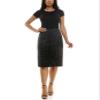 Zac & Rachel Women's Pull On Compression Ponte Skirt with Pintucking and Front Seam, Grey/Black Leopard, XXL view 1
