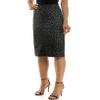 Zac & Rachel Women's Pull On Compression Ponte Skirt with Pintucking and Front Seam, Grey/Black Leopard, XXL view 2