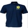 EMT Polo in Navy with Yellow/Reflective Logos on Left Chest and Back, Easy Care Polo in Pique Fabric. view 1