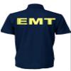 EMT Polo in Navy with Yellow/Reflective Logos on Left Chest and Back, Easy Care Polo in Pique Fabric. view 2