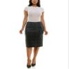 Zac & Rachel Women's Pull On Compression Ponte Skirt with Pintucking and Front Seam, Grey/Black Scratch Plaid, XL view 1