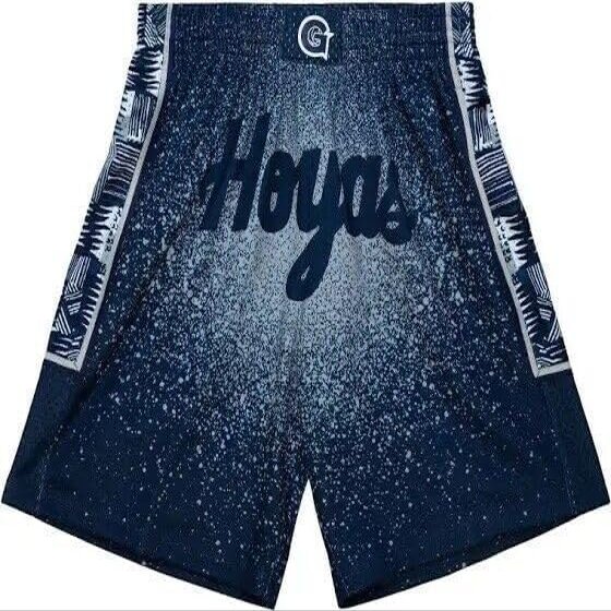 Mitchell & Ness Georgetown University 1995 Men's Swingman Shorts (US, Alpha, X-Large, Regular, Regular, Gradient Blue)