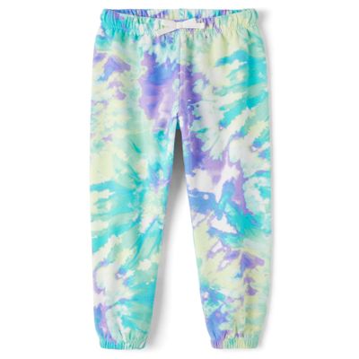The Children's Place,Girls,Active Jogger Pants,Green Glow Tie Dye,X-Large