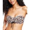 DKNY Womens Cheetah Bandeau Bikini Swim top White S view 2