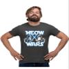 5X-Large Heather Black Mens Meow Wars Funny Cat Light Saber Battle T-Shirt view 1