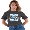 5X-Large Heather Black Mens Meow Wars Funny Cat Light Saber Battle T-Shirt view 3