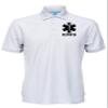 EMS Polo in White with Black/Reflective Logos on Left Chest and Back, Easy Care Polo in Pique Fabric. view 1