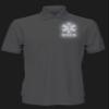 EMS Polo in White with Black/Reflective Logos on Left Chest and Back, Easy Care Polo in Pique Fabric. view 3