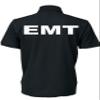 EMT Polo in Black with White/Reflective Logos on Left Chest and Back, Easy Care Polo in Pique Fabric. view 2