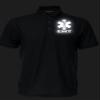 EMT Polo in Black with White/Reflective Logos on Left Chest and Back, Easy Care Polo in Pique Fabric. view 3