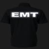 EMT Polo in Black with White/Reflective Logos on Left Chest and Back, Easy Care Polo in Pique Fabric. view 4