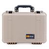 ColorCase Pelican 1500 Case Desert Tan - Medium Size Waterproof Case with Mesh Lid Organizer Only - Black Handles & Latches view 2