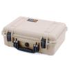 ColorCase Pelican 1500 Case Desert Tan - Medium Size Waterproof Case with Mesh Lid Organizer Only - Black Handles & Latches view 3